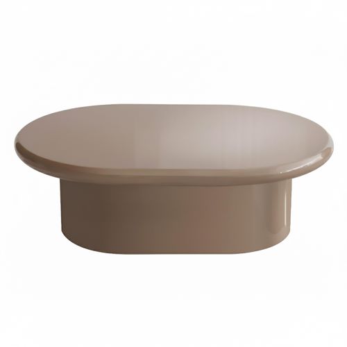 Table Basse Ovale 100 X 70 Cm En Mdf Effet Laqué Taupe