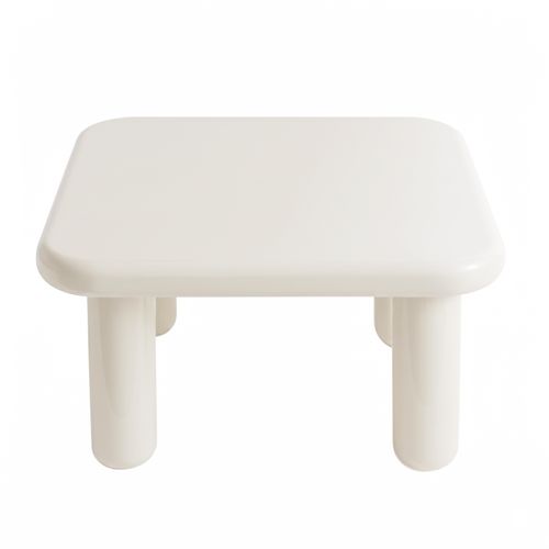 Table Basse Carrée 75 Cm En Mdf Effet Laqué Blanc