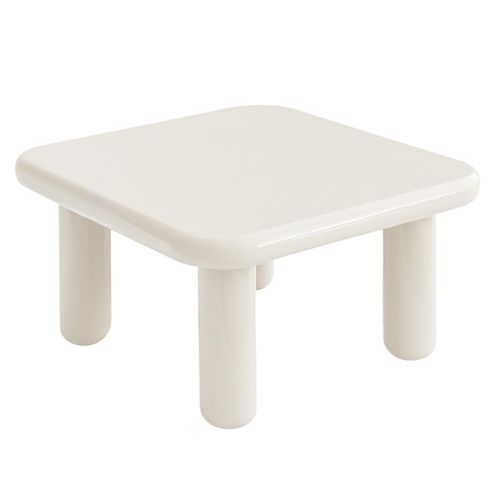 Table Basse Carrée 75 Cm En Mdf Effet Laqué Blanc