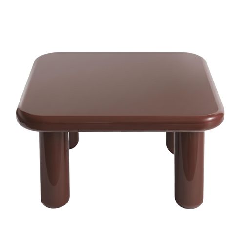 Table Basse Carrée 75 Cm En Mdf Effet Laqué Bordeaux