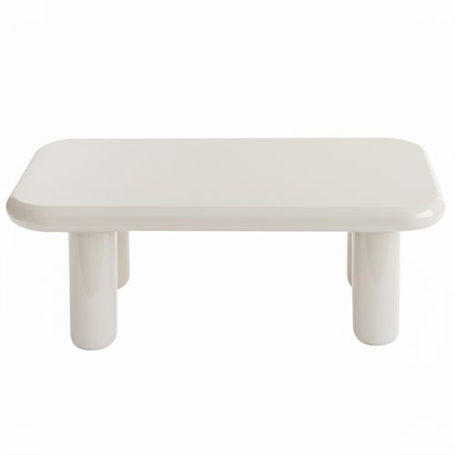 Table Basse Rectangulaire 100 Cm En Mdf Effet Laqué Blanc
