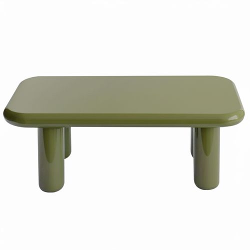 Table Basse Rectangulaire 100 Cm En Mdf Effet Laqué Vert Olive