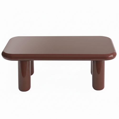 Table Basse Rectangulaire 100 Cm En Mdf Effet Laqué Bordeaux