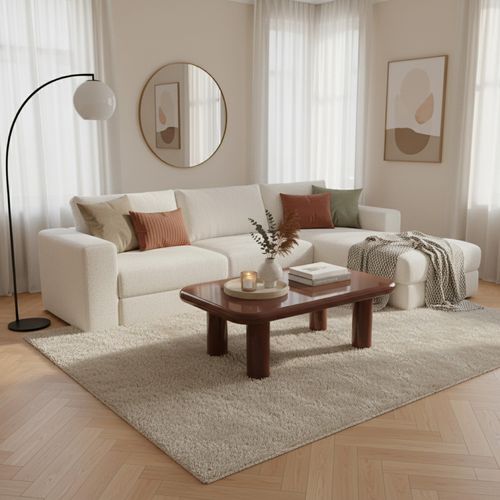 Table Basse Rectangulaire 100 Cm En Mdf Effet Laqué Bordeaux