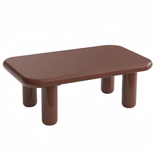 Table Basse Rectangulaire 100 Cm En Mdf Effet Laqué Bordeaux
