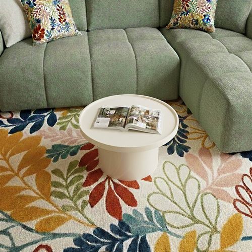 Table Basse Ronde 50 Cm En Mdf Effet Laqué Blanc