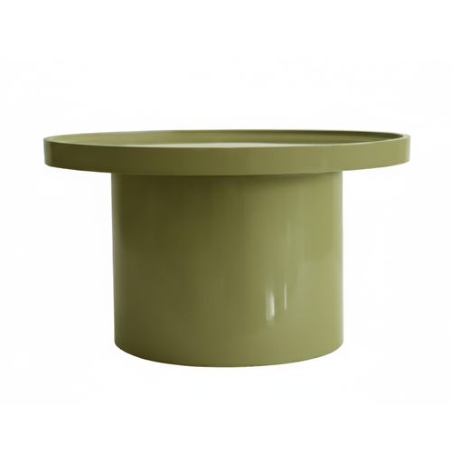 Table Basse Ronde 50 Cm En Mdf Effet Laqué Vert Olive