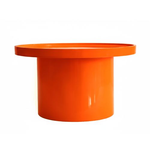 Table Basse Ronde 50 Cm En Mdf Effet Laqué Orange