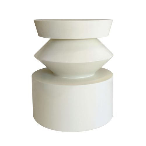 Table Basse Bout De Canapé Effet Laqué Ivoire Diam 40 Cm Agatha