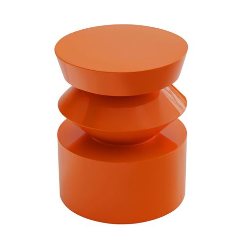 Table Basse Bout De Canapé Effet Laqué Orange Diam 40 Cm Agatha