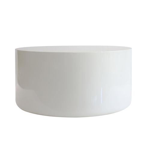 Table Basse Ronde 80 Cm En Mdf Effet Laqué Blanc