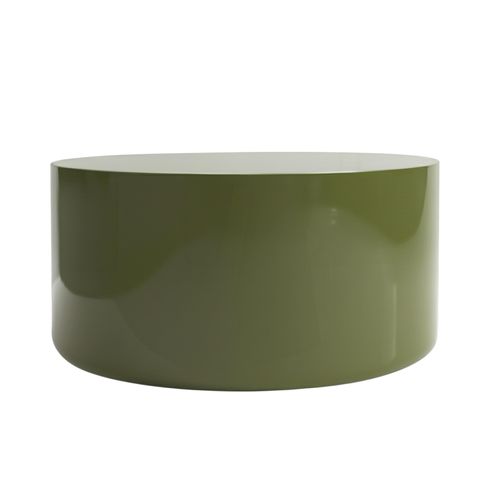 Table Basse Ronde 80 Cm En Mdf Effet Laqué Vert Olive
