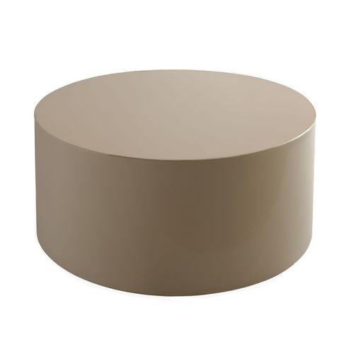 Table Basse Ronde 80 Cm En Mdf Effet Laqué Taupe