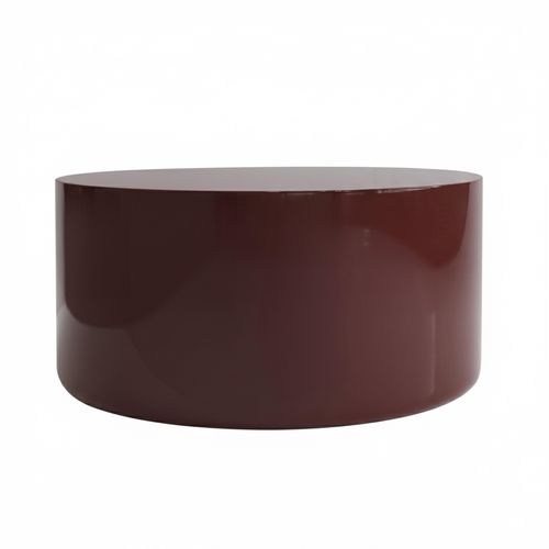 Table Basse Ronde 80 Cm En Mdf Effet Laqué Bordeaux