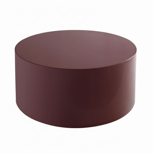 Table Basse Ronde 80 Cm En Mdf Effet Laqué Bordeaux