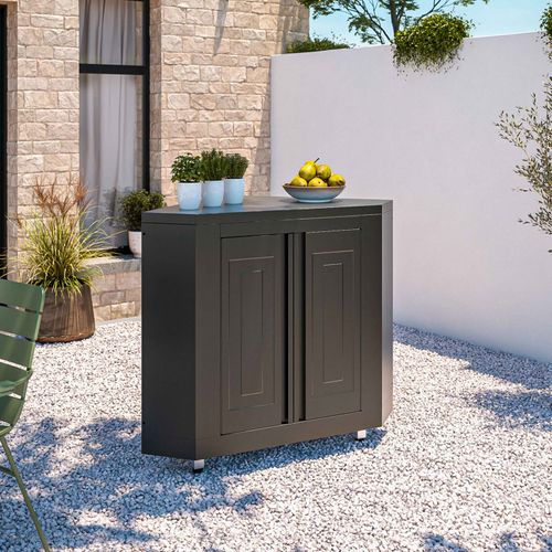 Cuisine Extérieure En Métal Avec 3 Modules Évier Et Barbecue