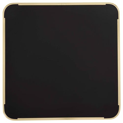 Table à Manger 60 X 60 Cm Pied Doré Et Revêtement Marbre Blanc/doré