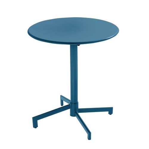 Table De Jardin Ronde Bistrot Avec Plateau Rabattable Bleu Pacific Palavas