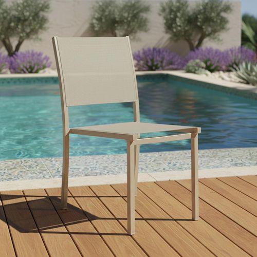 Chaise De Jardin Aluminium Et Textilène Crème