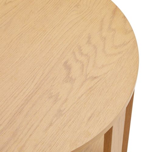 Table Basse Effet Bois Ronde Diam 50 Cm Bois Clair