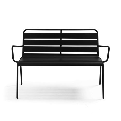 Banc De Jardin En Métal Noir Palavas