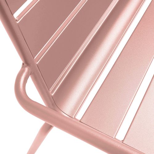Banc De Jardin En Métal Rose Poudré Palavas