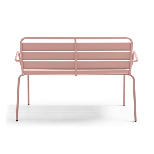 Banc De Jardin En Métal Rose Poudré Palavas
