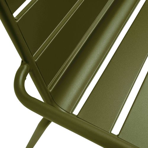 Banc De Jardin En Métal Vert Kaki Palavas