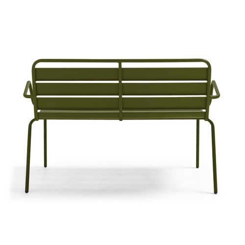 Banc De Jardin En Métal Vert Kaki Palavas
