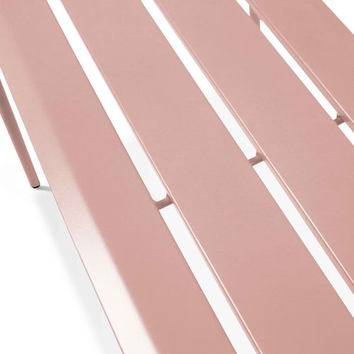Banc De Jardin En Acier Rose Poudré Palavas