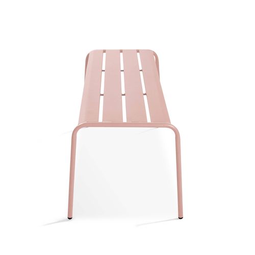Banc De Jardin En Acier Rose Poudré Palavas