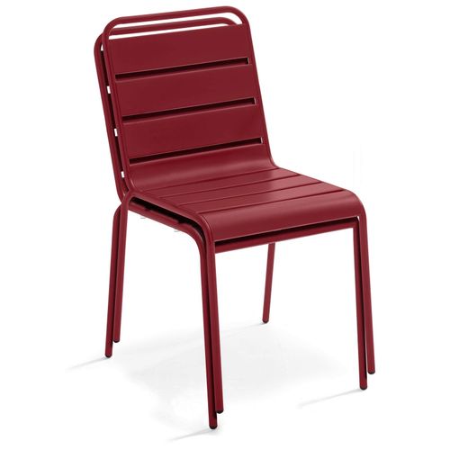 Ensemble Table De Jardin Et 6 Chaises En Métal Pourpre Palavas