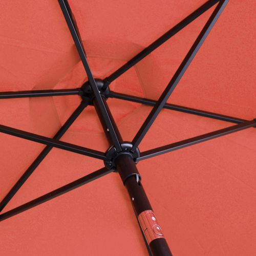 Parasol Droit 3m Inclinable à Manivelle En Aluminium Terracotta Matera