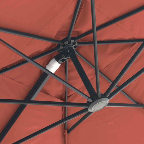 Parasol Déporté Inclinable Et Rotatif 2x3m En Aluminium Terracotta