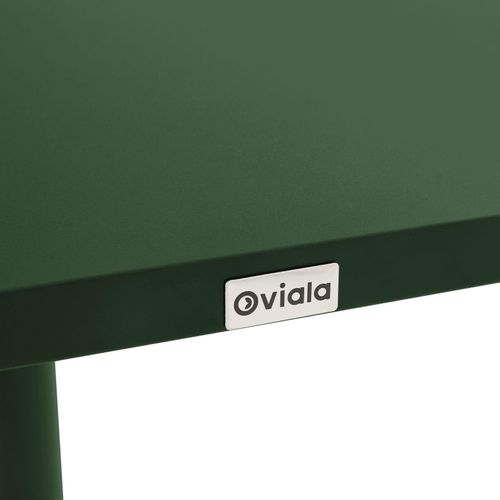 Ensemble Table 70 Cm Et 2 Chaises De Jardin En Métal Vert Forêt Palavas