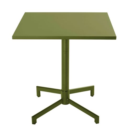 Ensemble Table 70 Cm Et 2 Chaises De Jardin En Métal Vert Kaki Palavas