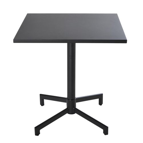 Ensemble Table 70 Cm Et 2 Chaises De Jardin En Métal Gris Anthracite
