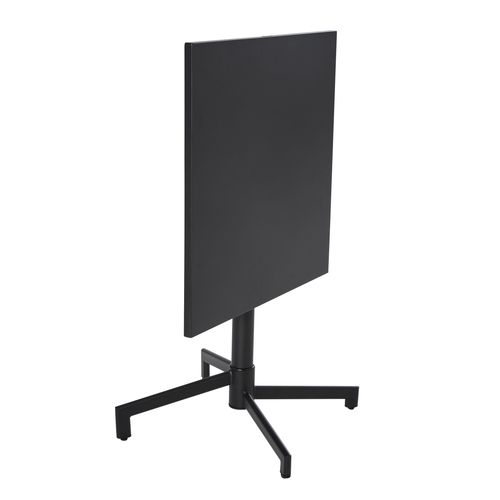 Ensemble Table 70 Cm Et 2 Chaises De Jardin En Métal Gris Anthracite