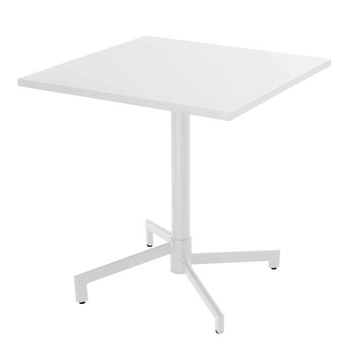 Ensemble Table 70 Cm Et 2 Chaises De Jardin En Métal Blanc Palavas