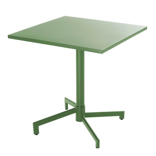 Ensemble Table 70 Cm Et 2 Chaises De Jardin En Métal Vert Cactus Palavas