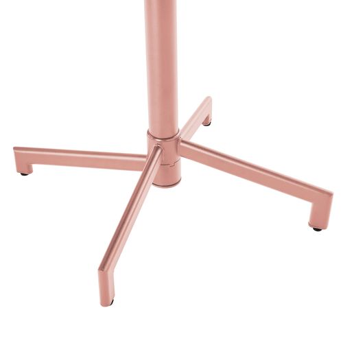 Ensemble Table 70 Cm Et 2 Fauteuils De Jardin En Métal Rose Poudré