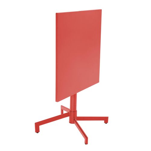 Ensemble Table 70 Cm Et 2 Fauteuils De Jardin En Métal Rouge Palavas