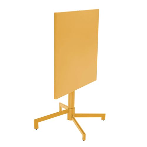 Ensemble Table 70 Cm Et 2 Fauteuils De Jardin En Métal Jaune Palavas