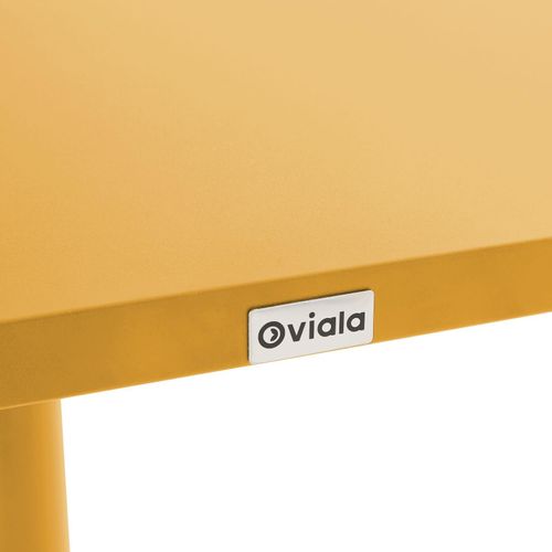 Ensemble Table 70 Cm Et 2 Fauteuils De Jardin En Métal Jaune Palavas