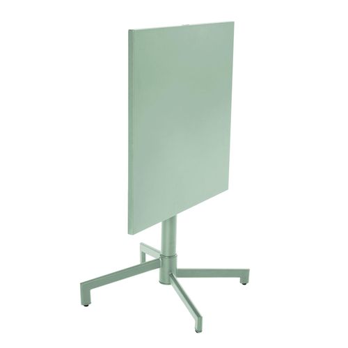 Ensemble Table 70 Cm Et 2 Fauteuils De Jardin En Métal Vert Sauge Palavas