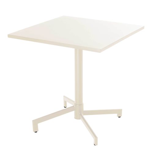 Ensemble Table 70 Cm Et 2 Fauteuils De Jardin En Métal Ivoire Palavas