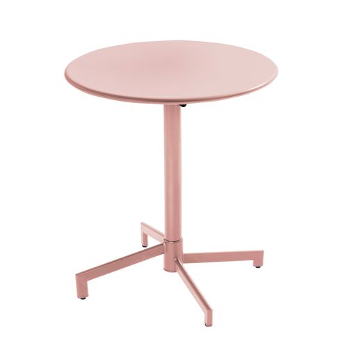 Ensemble Table De Jardin Et 2 Chaises En Métal Rose Poudré Palavas