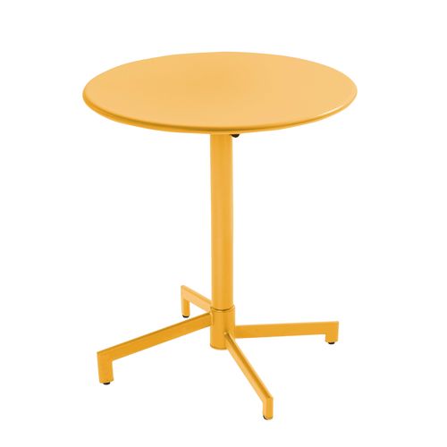 Ensemble Table De Jardin Et 2 Chaises En Métal Jaune Palavas