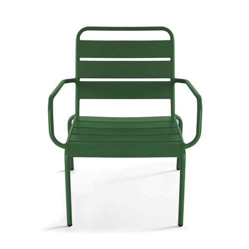 Fauteuil Relax Et Repose Pied En Métal Vert Forêt Palavas