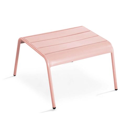 Lot De 2 Fauteuils Relax Avec Repose-pieds En Métal Rose Poudré Palavas